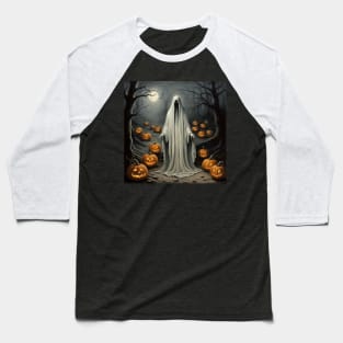 Ghostly Halloween Baseball T-Shirt